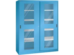 venster-schuifdeurkast HxBxD 1950x1500x580mm 8xStalen bodem RAL5012