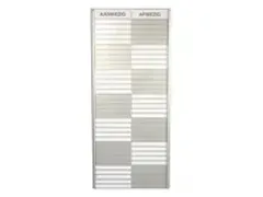 OUTLET Menoor In-Uit bord 35 namen Aluminium Aanwezig/Afwezig Wit