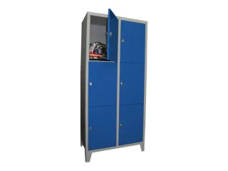 lockerkast,HxBxD 1850x800x500mm,2x3vakken,RAL7035,front RAL5010 - 2