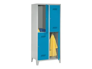 dubbeldekse locker,HxBxD 1850x800x500mm,2x2vak.,RAL7035,front RAL5012 - 2