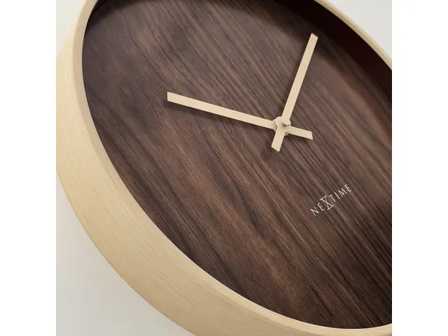 Wandklok NeXtime Oslo 30 cm bruin