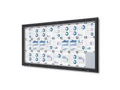 Vitrinekast mededelingenbord Outdoor 27xA4 met gasveer Antraciet