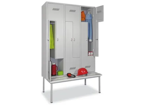 Z-garderobekast,HxBxD 2100x1200x800mm,RAL7035,front RAL3000