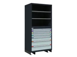 combikast,HxBxD 2100x1005x695mm,7lade(n),key lock,2xStalen bodem