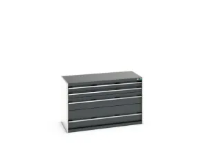 ladekast 800x1300x650mm 4laden zware lasten RAL7035 front RAL7016 - 7