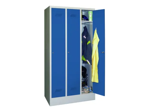 locker,HxBxD 1850x900x500mm,3vak,vak B 300mm,RAL7035,front RAL5010