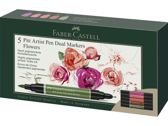 Stylo à dessin Faber-Castell Pitt Artist duo marqueur Fleurs trousse