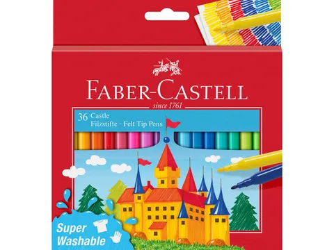 Viltstift Faber-Castell 36 stuks karton etui assorti