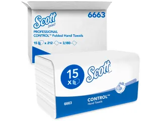 Handdoek Scott i-vouw 1-laags 21.5x31.5cm wit 15x212stuks 6663 - 1