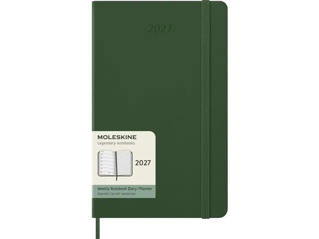Agenda 2027 Moleskine 12M Weekly 7dag/1pagina large hc myrtle green