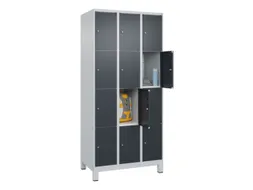 lockerkast,HxBxD 1950x900x500mm,3x4vakken,vak B 300mm,cil.-slot,voeten