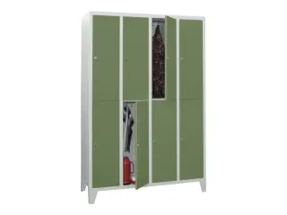 lockerkast,HxBxD 1850x1200x500mm,4x2vakken,RAL7035,front RAL6011 - 2