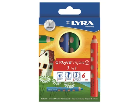 Crayon de couleur LYRA Groove Triple One extra épais set 6 couleurs