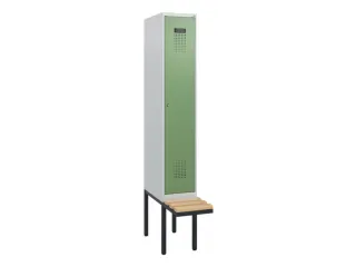 locker met bank,HxBxD 1950x300x815mm,1vak,vak B 300mm,cilinderslot - 2