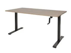 Slinger Bureau Zit-sta Zwart Poot 160x80cm Blad Havanna Kers