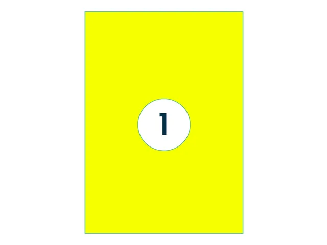 Etiket Rillprint 210x297mm fluorgeel 100 etiketten