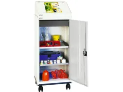 Materiaalkast 1310x500x500mm 2legborden Uitschuifbaar 1 Dolly Ral7035