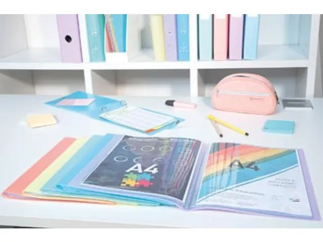 protège-documents Chromaline, 40 pochettes, couleurs pastel assorties
