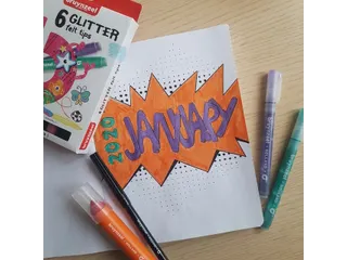 Viltstift Bruynzeel Kids assorti glitter 6 stuks - 7