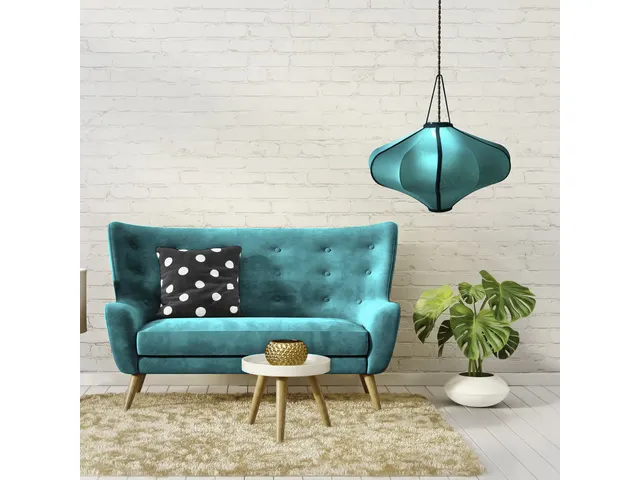 Lanterne Nextime Lumi 60 cm tissu turquoise