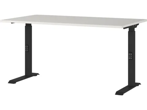 In hoogte verstelbaar bureau,HxBxD 680-910x1400x800mm,blad lichtgrijs