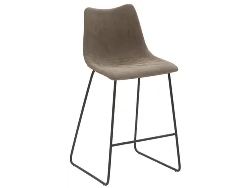 Barkruk mySOLO Sledeframe Zwart met Zitting kunstleder Vintage Modder