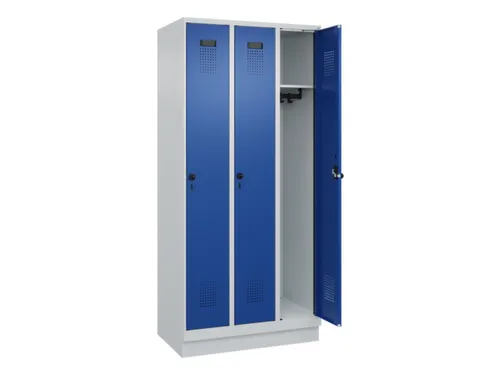 locker,HxBxD 1950x900x500mm,3vak,vak B 300mm,draaigrendel,sokkel
