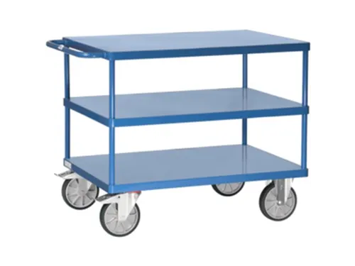 Tafelwagen 2420B 500kg 850x500mm 3 etages staalplaat rubber wielen