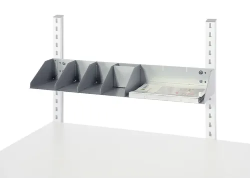 flyerhouder,v. paktafel,HxB 102x797mm,verstelbaar,RAL9006