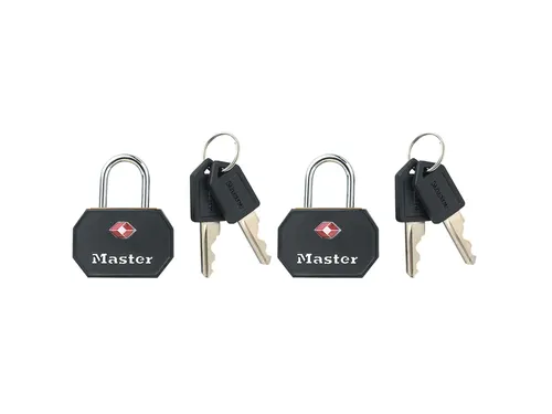 Hangslot Masterlock 2 gelijksluitend aluminium TSA zwart 30mm