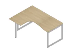 hoek-bureau,HxBxD 730x1600x1200mm,blad eiken,verdieping links