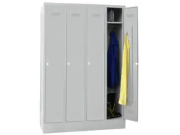 locker,RAL 7035,HxBxD 1850x1200x500mm,4vak,vak B 300mm,draaigrendel