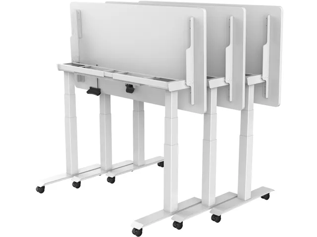 Elektrisch Verstelbaar Verrijdbaar Zit Sta Bureau Frame Wit 110-190cm