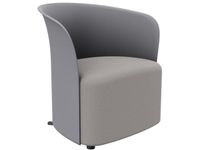 fauteuil 1-zits bekleding polyester rug PP grijs HxBxD 690x730x635mm