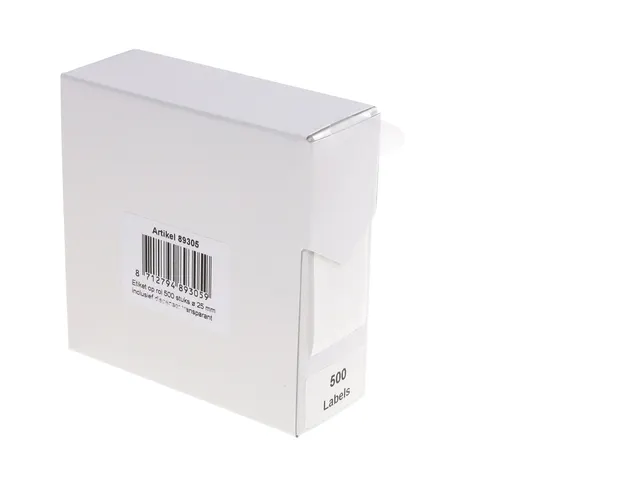 Etiket Rillprint 25mm op rol transparant 500 stuks
