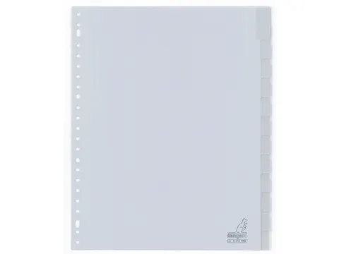 Tabblad Kangaro A4 venster PP 120 micron grijs 23-gaats 12-delig EB
