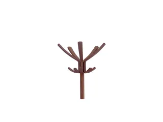 Cafe houten kapstok met 10 haken in donker hout 176 cm. - 2