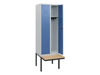 locker met bank,HxBxD 1950x600x815mm,2vak,vak B 300mm,cil.-slot - 2