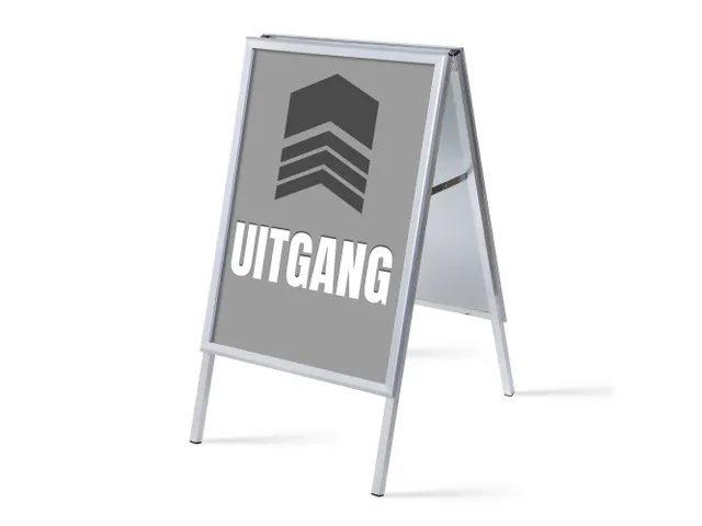 Stoepbord A1 complete set met print "UITGANG" Grijs