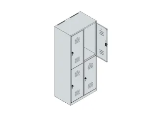 dubbeldekse locker,HxBxD 1850x800x500mm,2x2vak.,vak B 400mm - 4