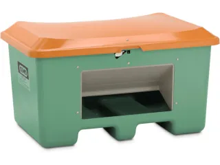 strooigoedbak,400l,HxBxD 680x1210x820mm,GVK,groen,deksel oranje - 1