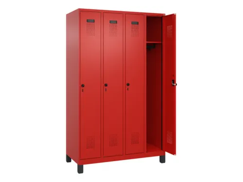 locker,HxBxD 1950x1200x500mm,4vak,vak B 300mm,draaigrendel,voeten
