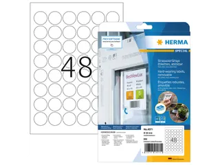 HERMA 4571 Weervaste Folie-etiketten A4 Rond 30mm removable 960 stuks - 1