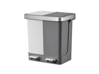 Afvalbak EKO Hana Duo Recycling pedaalemmer 2x10 liter grijs wit - 3