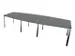 vergadertafel,HxBxD 740x3200x1400mm,vatvormig,MS-donkergrijs
