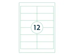 Etiketten Zelfklevend Wit 12 op A4 97x42.3mm 1000 Vel