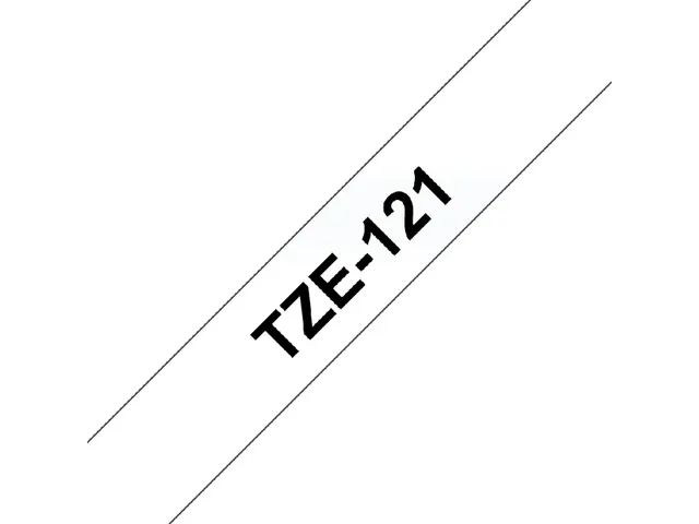Ruban de lettrage Brother P-Touch TZE-121 standard 9mm noir sur transp