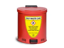 afvalbak voor poetsdoeken,staal,20l,HxBxD 429x385x382mm,m. pedaal,rood