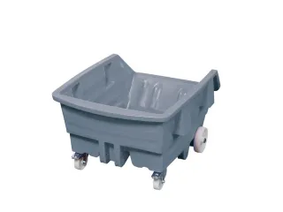 PE-kiepwagen,HxLxB 825x1440x960mm,0,5m³,draagverm. 150kg,grijs,Wielen - 1