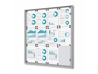 Muurvitrine Indoor Vergrendelbaar Brandwerend 12xA4 Zilver - 1